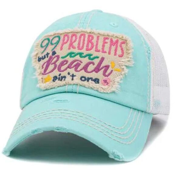 2/$30 Light Blue 99 Problems but a Beach Ain’t one Baseball Hat - Picture 6 of 11